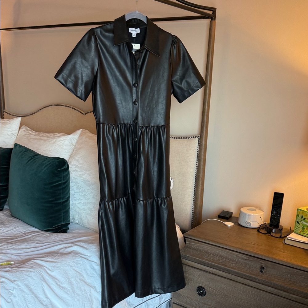EvereveBlack Faux Leather Dress